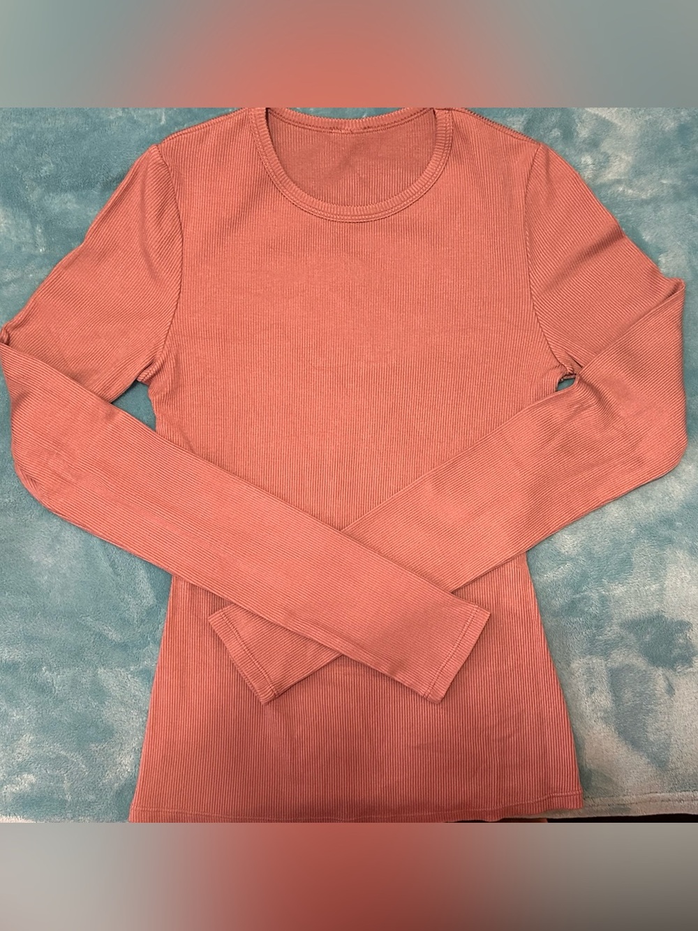 ALO Yoga Coral Ribbed Long-Sleeve Tee
